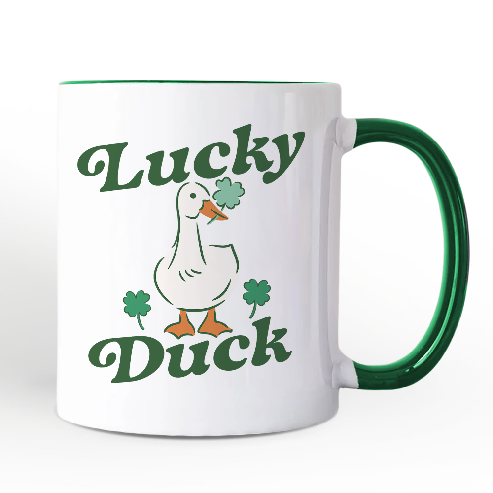 Lucky Duck St Patricks Day Mug White - Green | Ashley Stewart