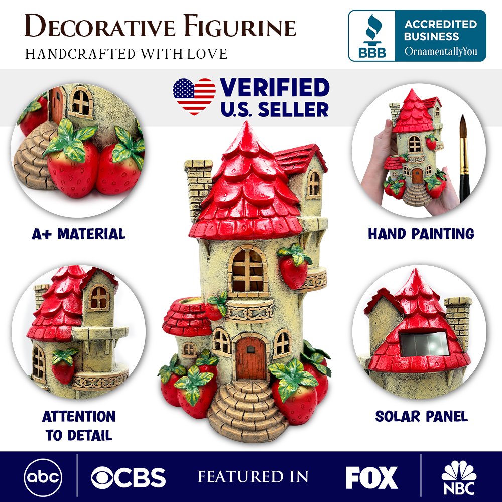 Solar Powered Strawberry Fairy Home Figurine Multi | Ashley Stewart