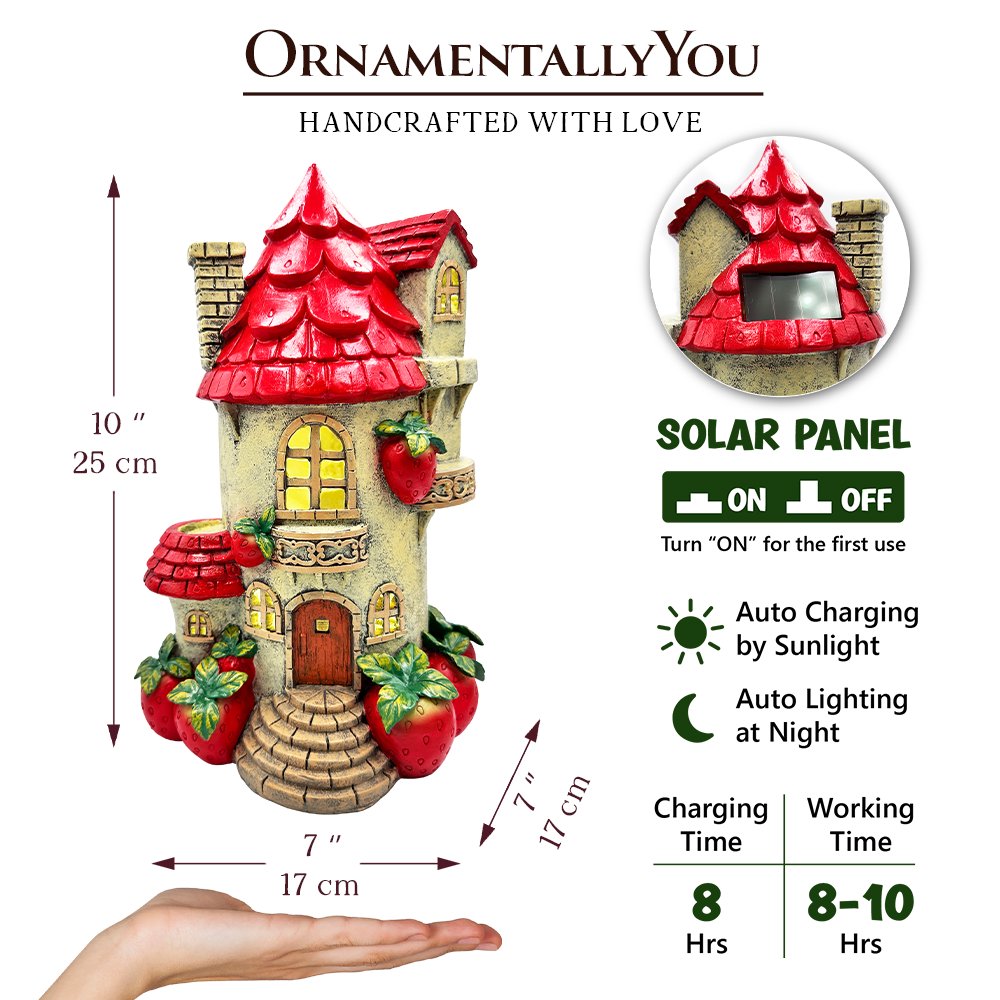 Solar Powered Strawberry Fairy Home Figurine Multi | Ashley Stewart