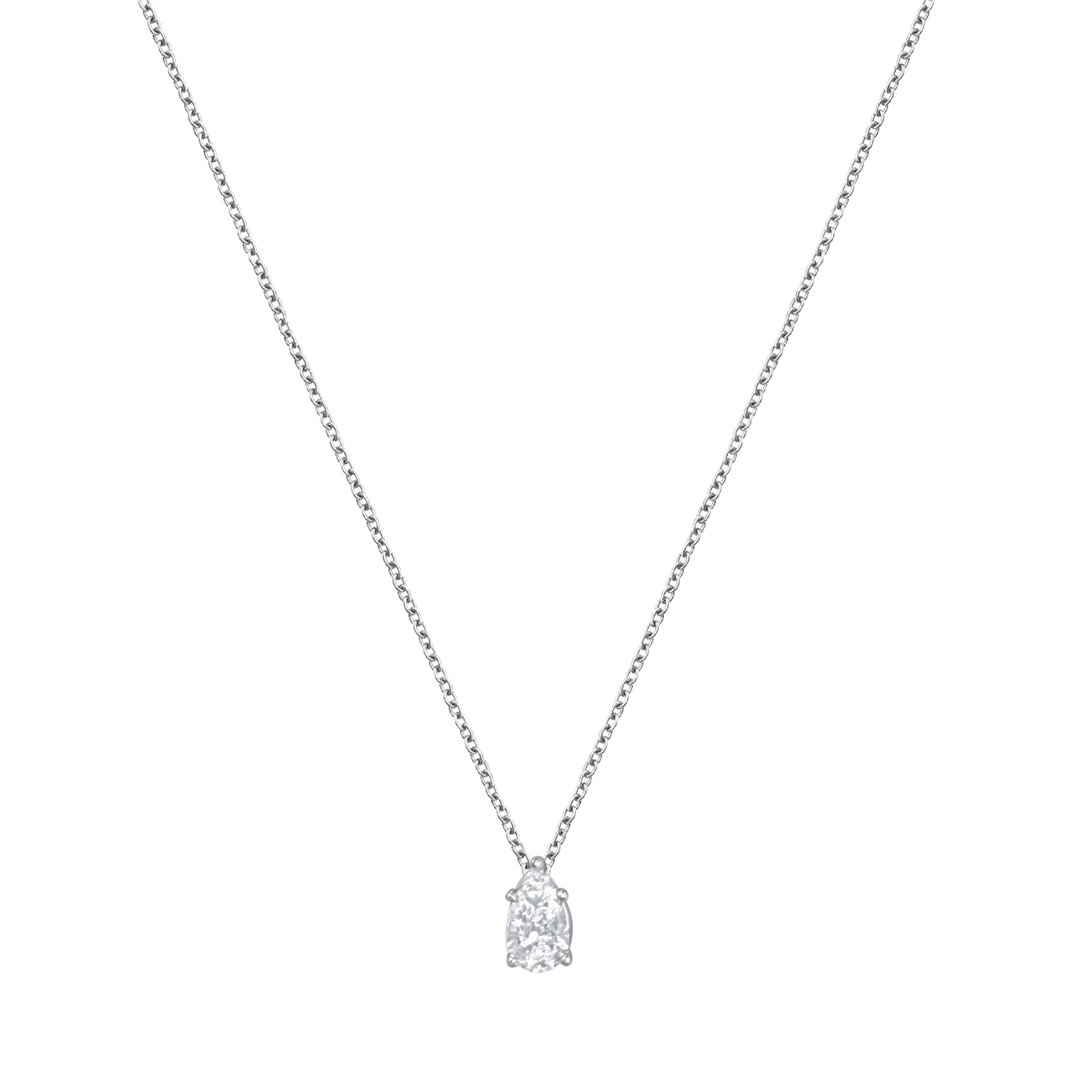 1 Carat Lab Grown Pear Solitaire Diamond Pendant Necklace  | Ashley Stewart