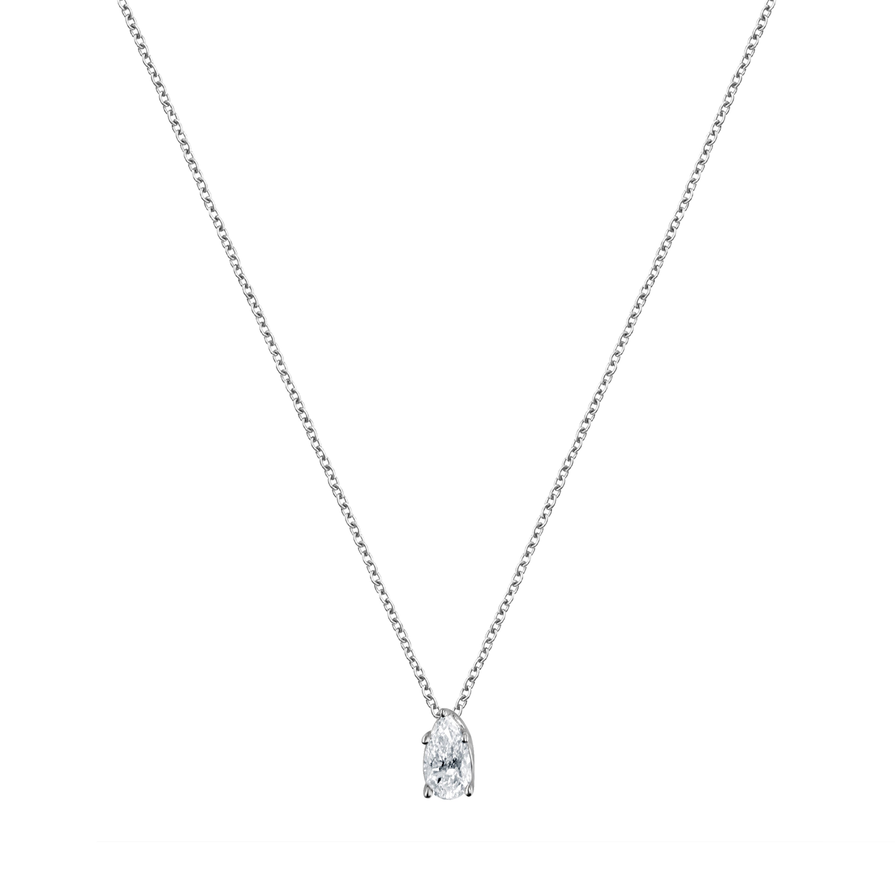 1 Carat Lab Grown Pear Solitaire Diamond Pendant Necklace  | Ashley Stewart