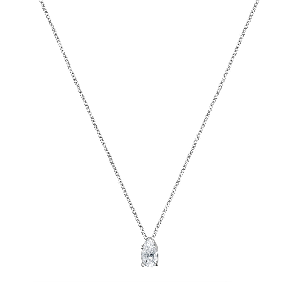 1 Carat Lab Grown Pear Solitaire Diamond Pendant Necklace  | Ashley Stewart
