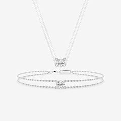 0.60 Carat Lab Grown Round Solitaire Diamond Necklace In Sterling Silv  | Ashley Stewart