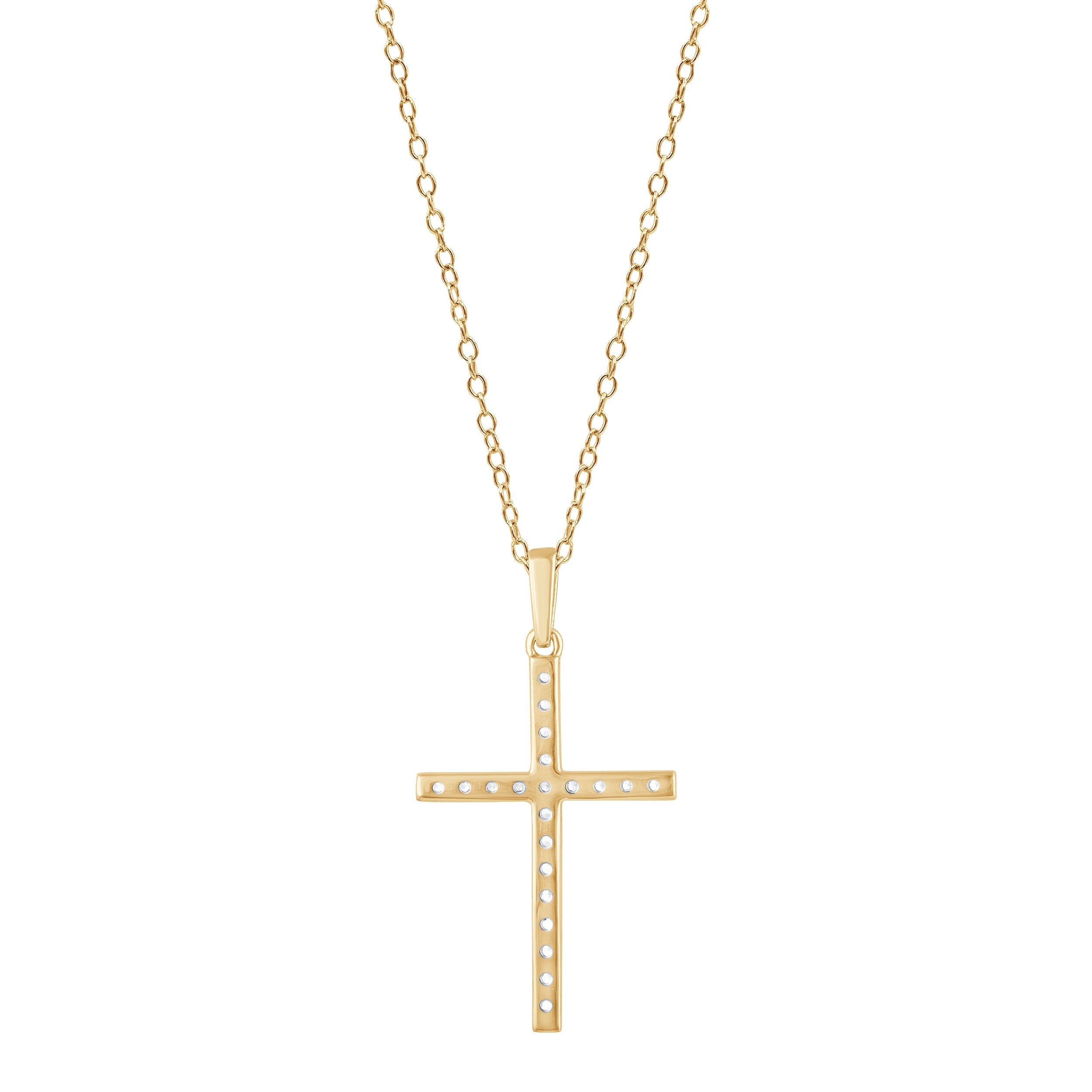 0.25 Carat Lab Grown Cross Diamond Necklace White | Ashley Stewart