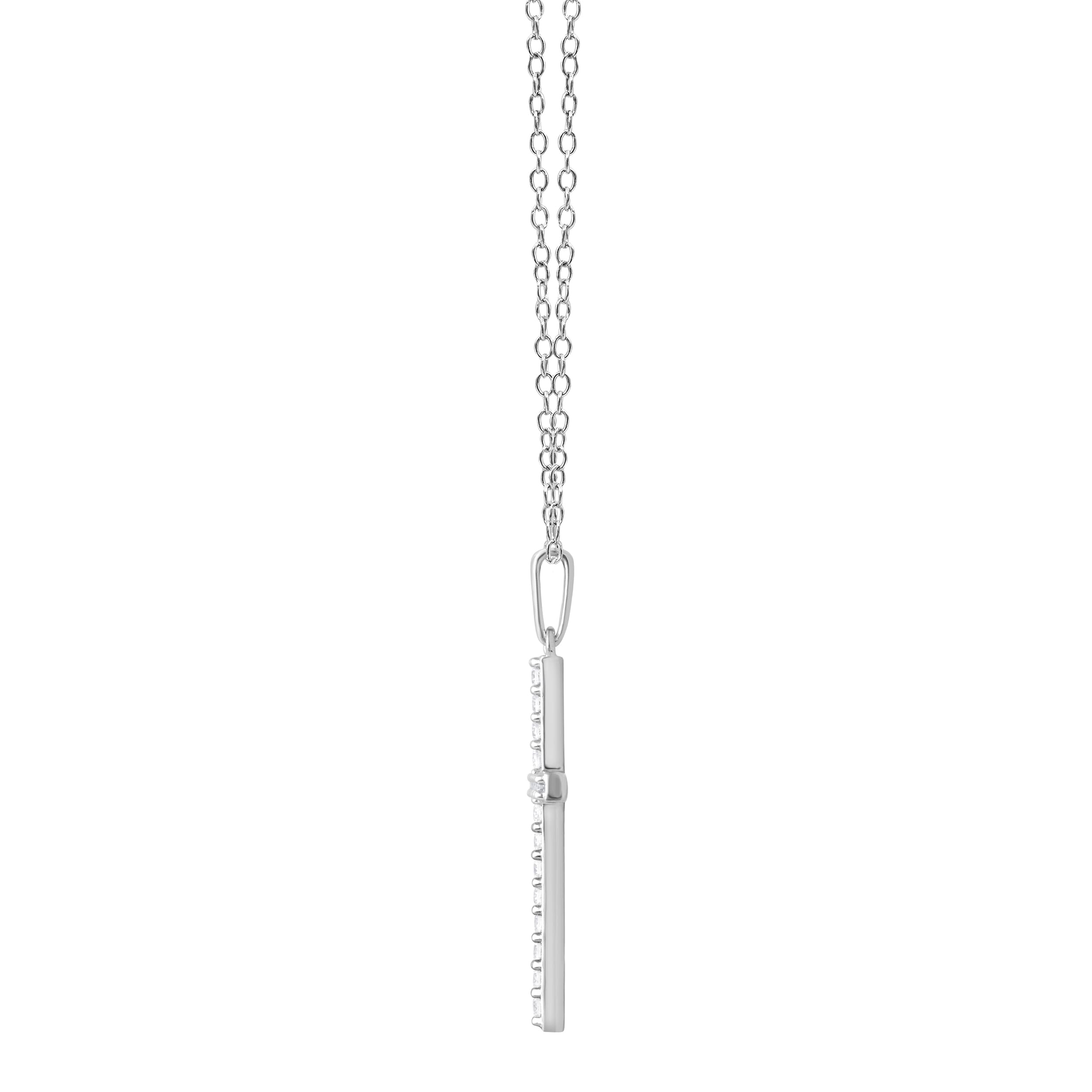 0.25 Carat Lab Grown Cross Diamond Necklace White | Ashley Stewart