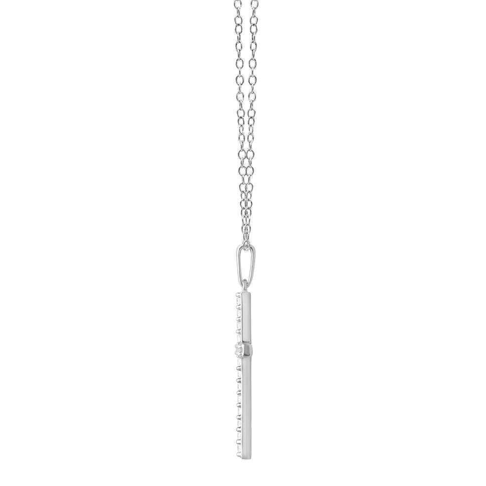 0.25 Carat Lab Grown Cross Diamond Necklace White | Ashley Stewart