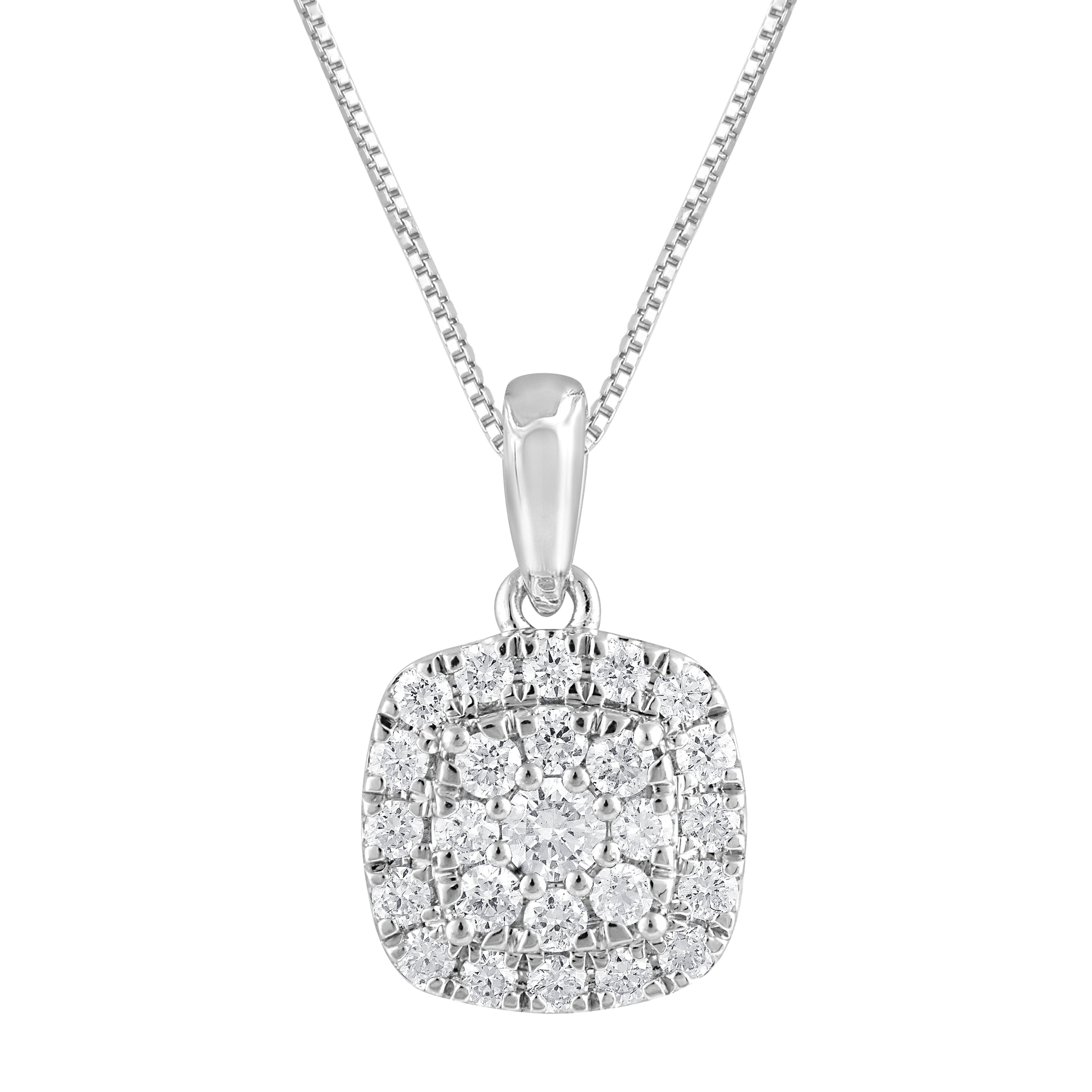 0.33 Carat Lab Grown Halo Diamond Pendant Necklace  | Ashley Stewart