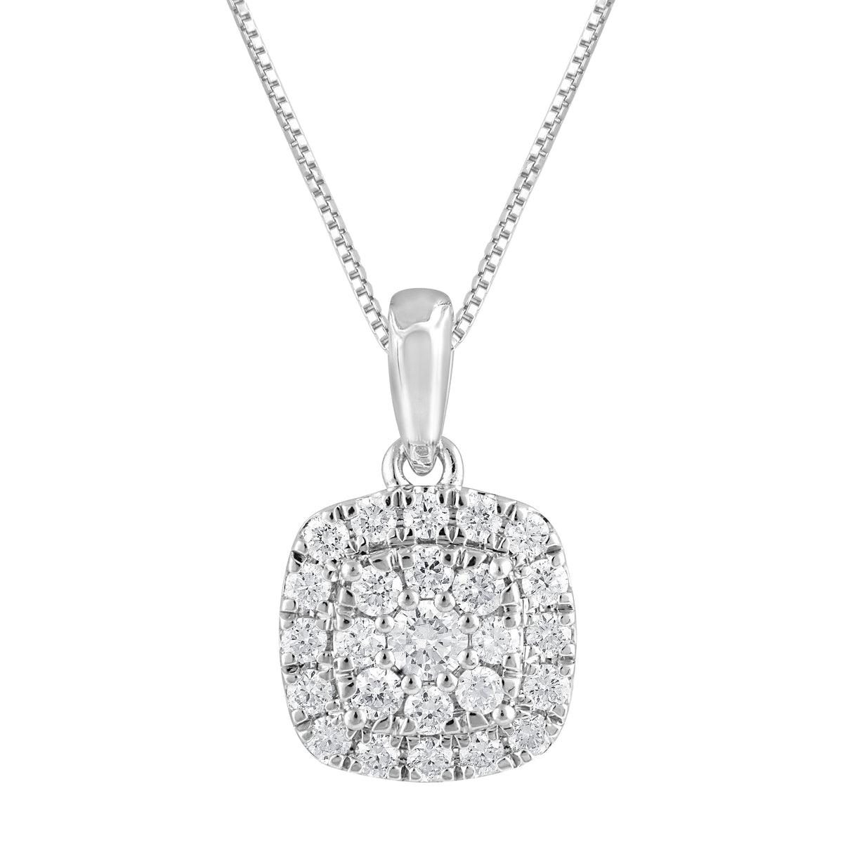 0.33 Carat Lab Grown Halo Diamond Pendant Necklace  | Ashley Stewart