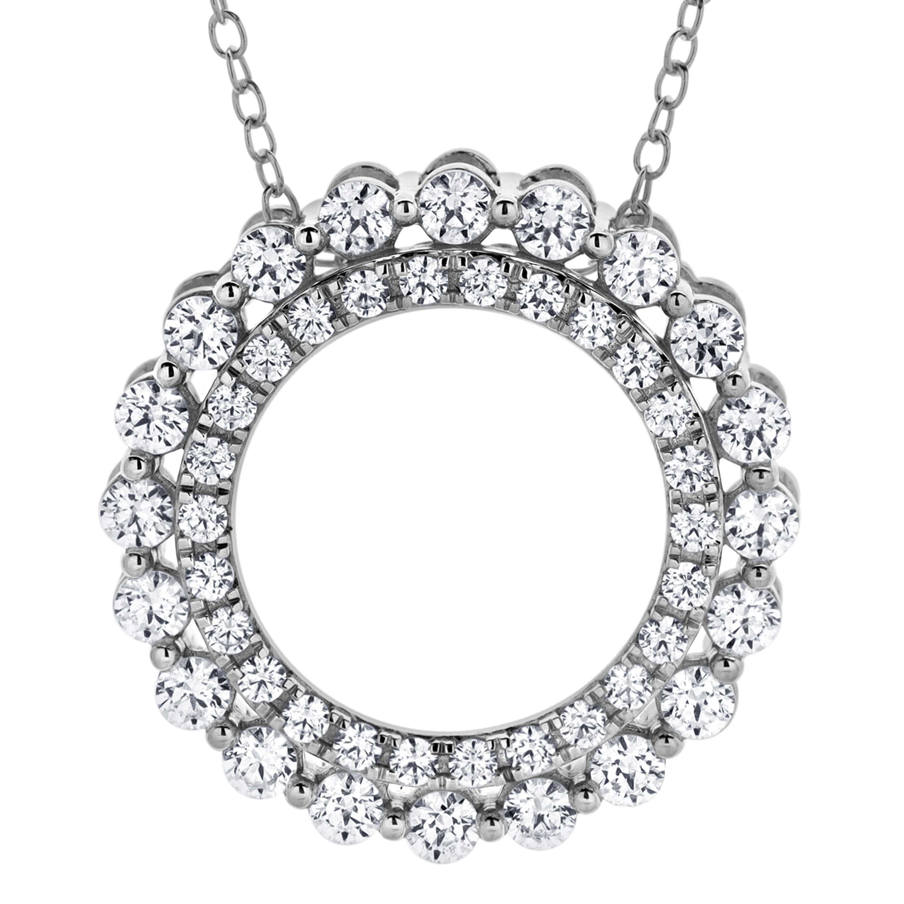 1 Carat Lab Grown Diamond Circle Of Life Necklace In Sterling Silver  | Ashley Stewart