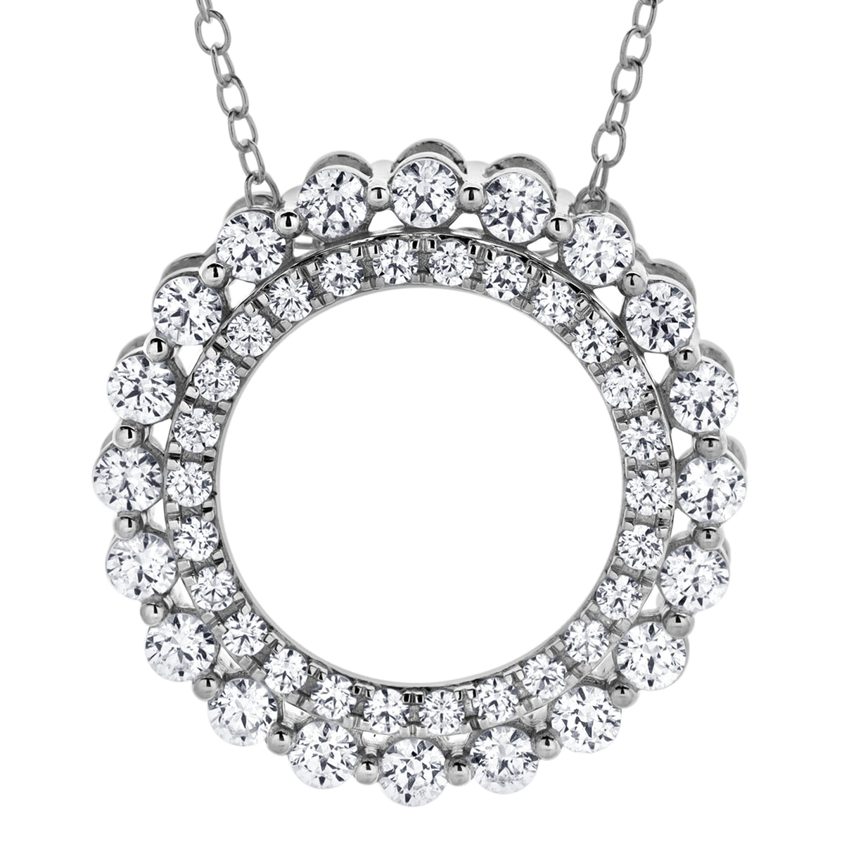 1 Carat Lab Grown Diamond Circle Of Life Necklace In Sterling Silver  | Ashley Stewart