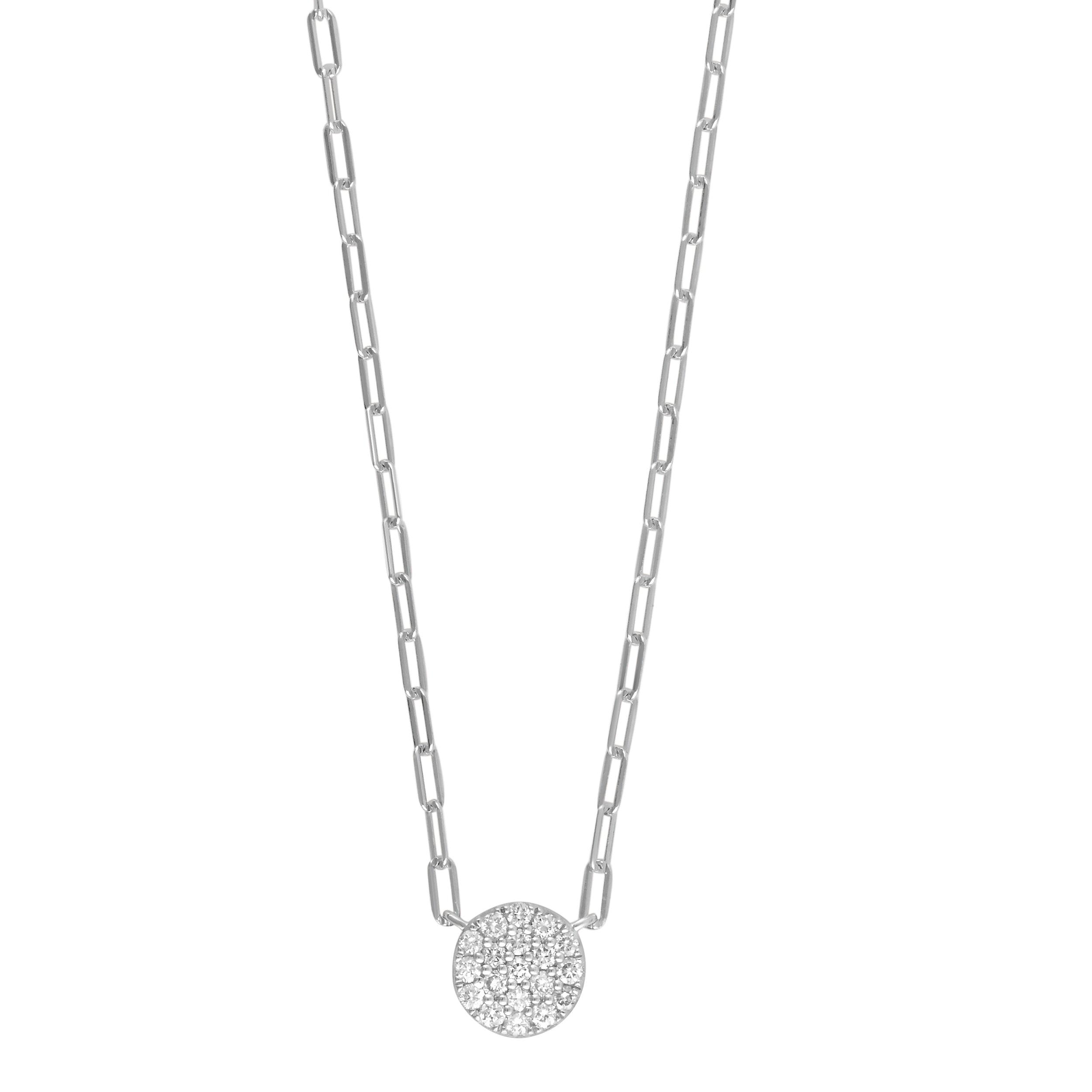 0.33 Carat Lab Grown Sterling Silver Round Cluster Diamond Necklace  | Ashley Stewart
