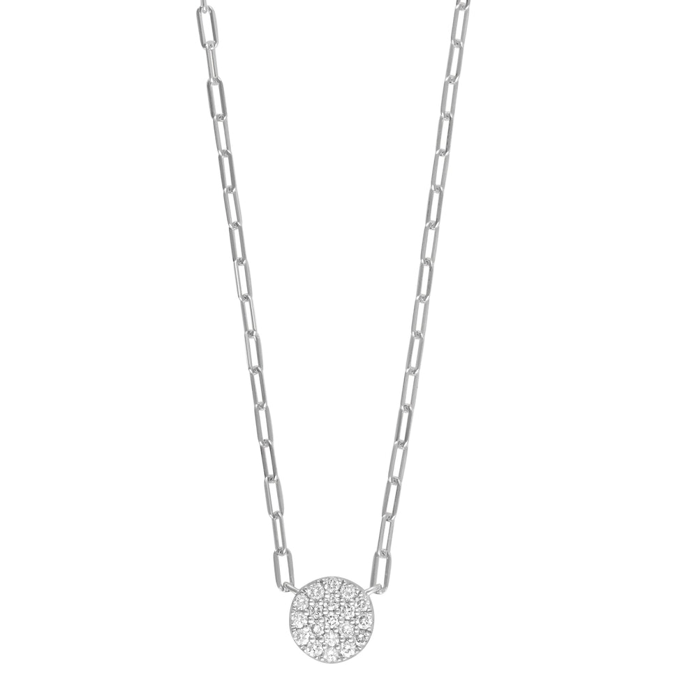 0.33 Carat Lab Grown Sterling Silver Round Cluster Diamond Necklace  | Ashley Stewart