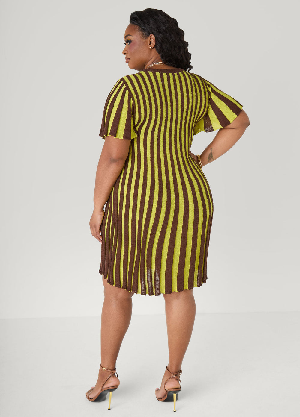 A Line Striped Sweater Dress Multi | Ashley Stewart
