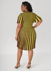 A Line Striped Sweater Dress Multi | Ashley Stewart