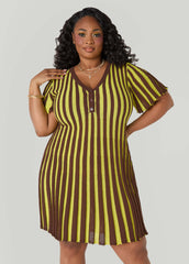 A Line Striped Sweater Dress Multi | Ashley Stewart