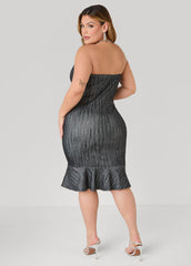 Strapless Denim Bodycon Dress Denim Blue | Ashley Stewart
