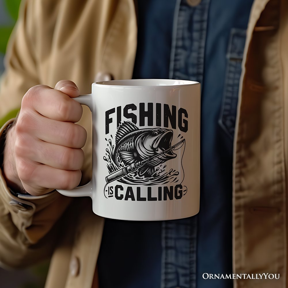 Fishing Is Calling Ceramic Mug White | Ashley Stewart