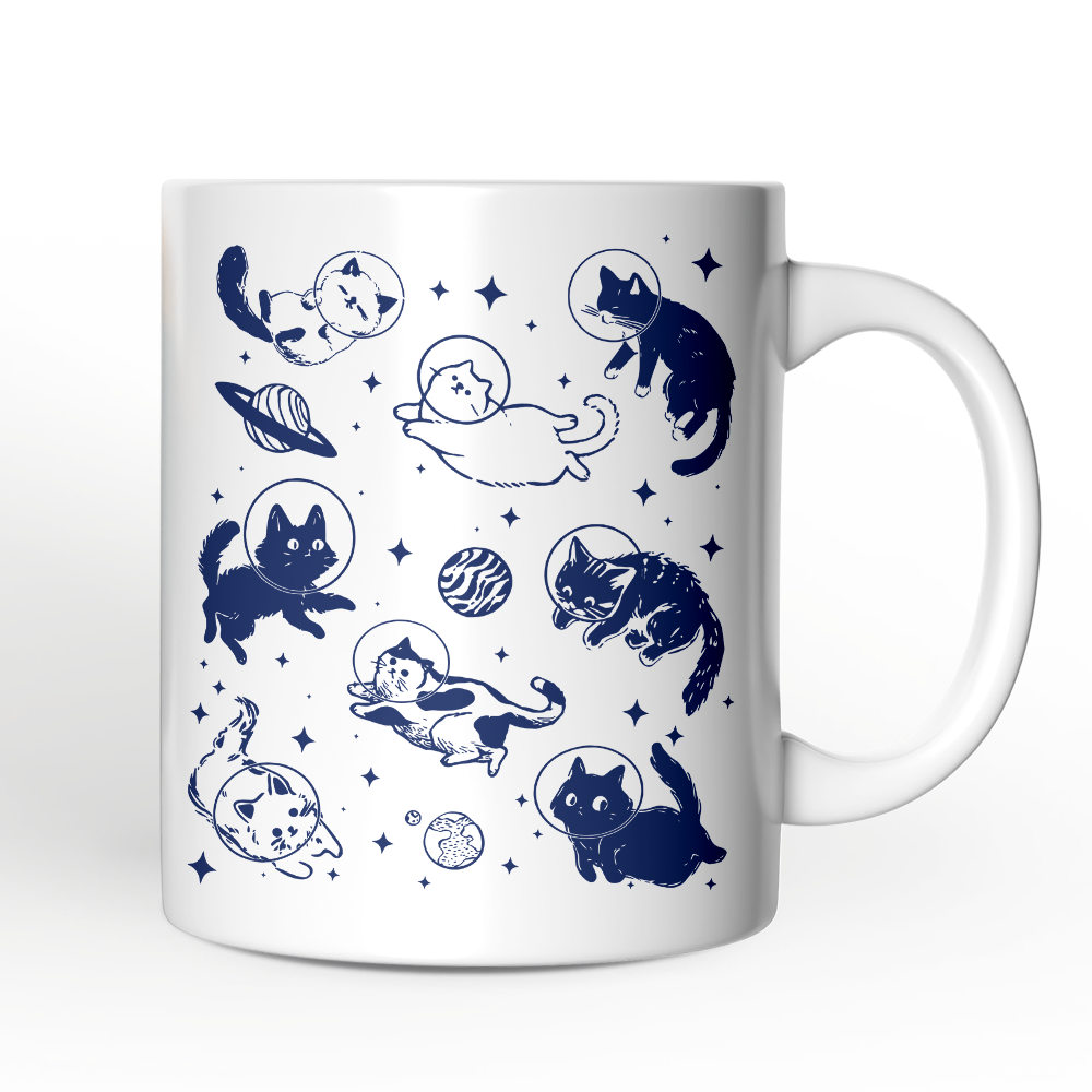 Cats In Space Ceramic Mug White | Ashley Stewart