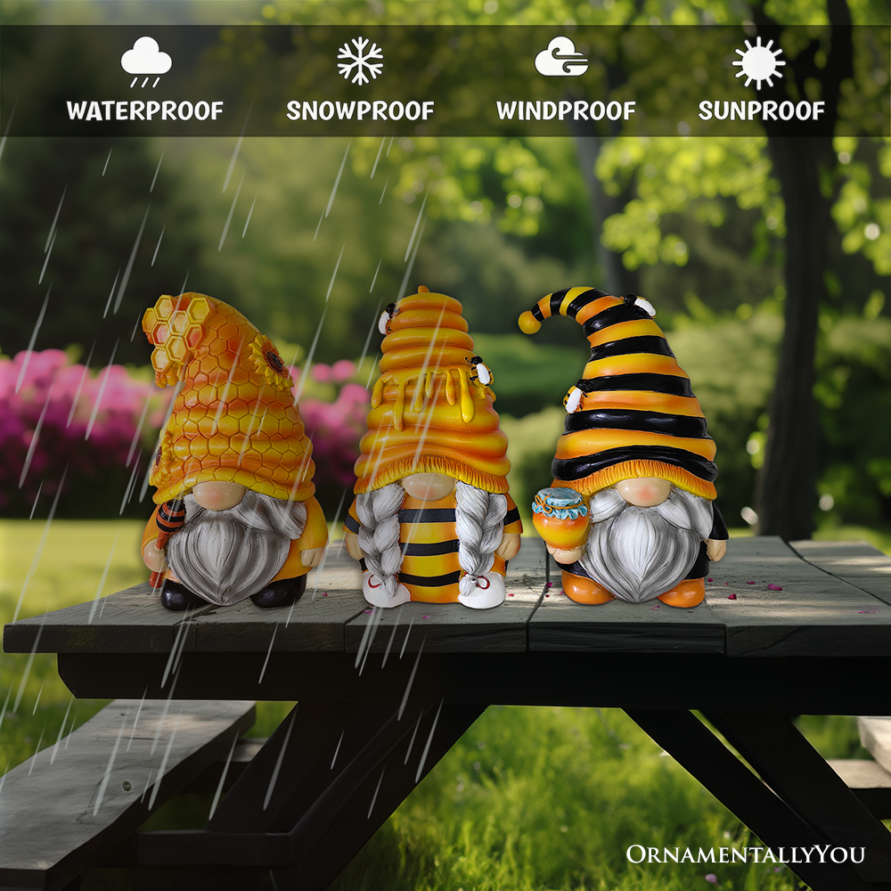 Set of Three Bee Gnome Figurines Multi | Ashley Stewart