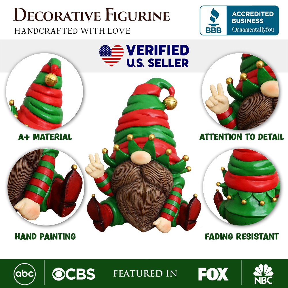 Cheerful Elf Gnome Figurine Multi | Ashley Stewart