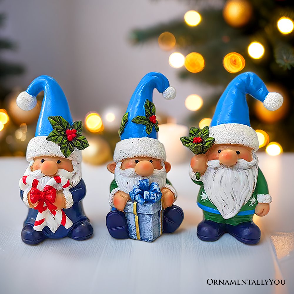 Set of Three Christmas Gnome Figurines Multi | Ashley Stewart