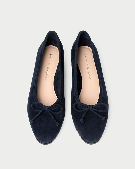 Loeffler Randall Noelle Navy Suede Ballet Flat