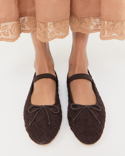 Loeffler Randall Leonie Brown Woven Ballet Flat