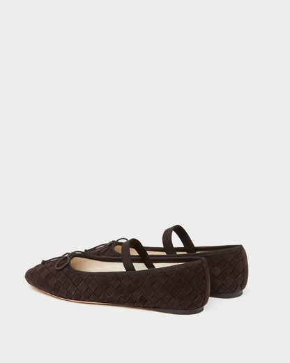 Loeffler Randall Leonie Brown Woven Ballet Flat