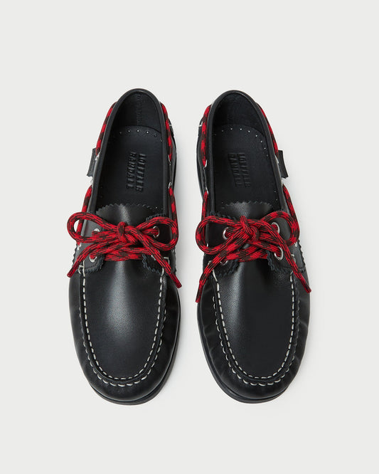 Loeffler Randall Franco Black Leather Boat Shoe