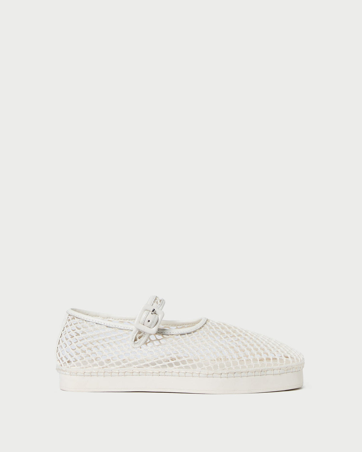 Loeffler Randall Rita White Netted Mary Jane