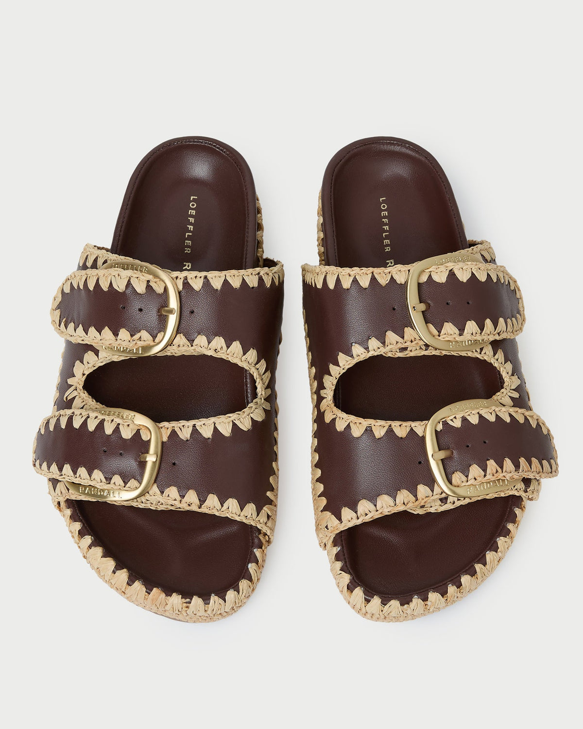 Loeffler Randall Nico Chocolate/Natural Two-Band Sandal