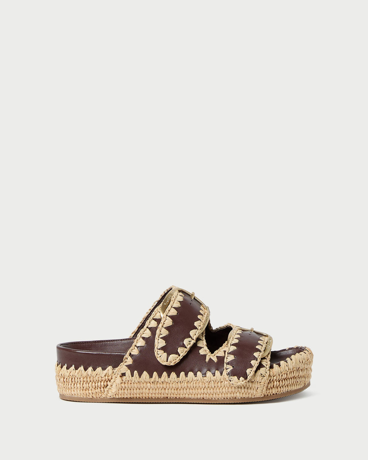 Loeffler Randall Nico Chocolate/Natural Two-Band Sandal