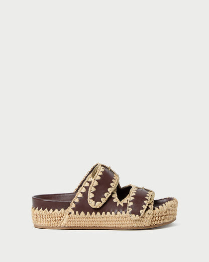 Loeffler Randall Nico Chocolate/Natural Two-Band Sandal