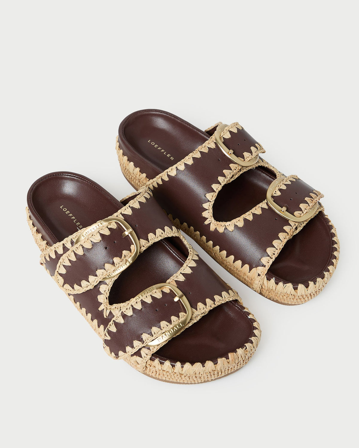 Loeffler Randall Nico Chocolate/Natural Two-Band Sandal