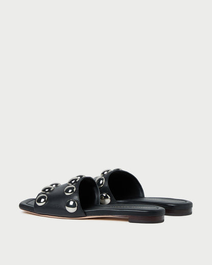 Loeffler Randall Hayes Black/Silver Studded Sandal