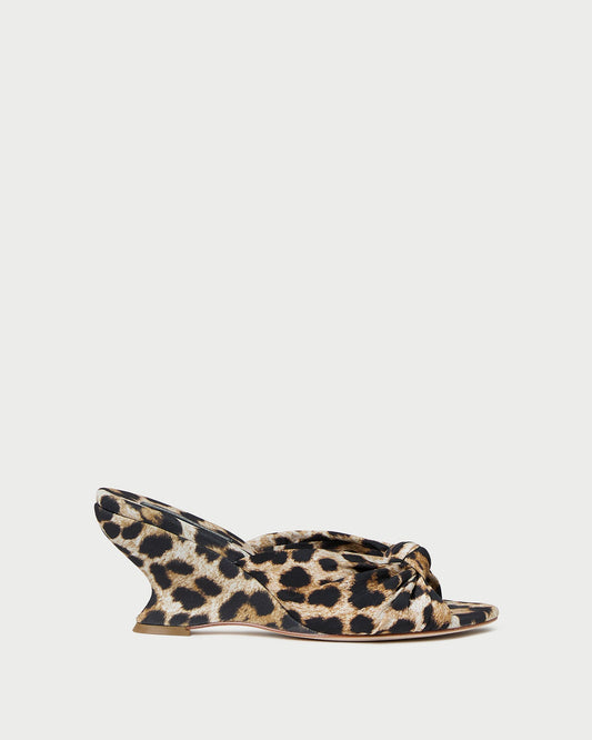 Loeffler Randall Marsy Leopard Silk Knot Wedge