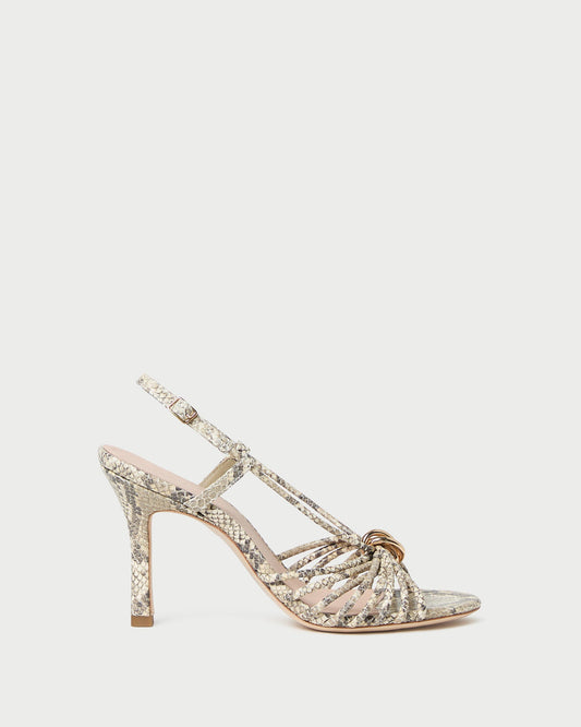 Loeffler Randall Mareka Snake Leather Heeled Sandal