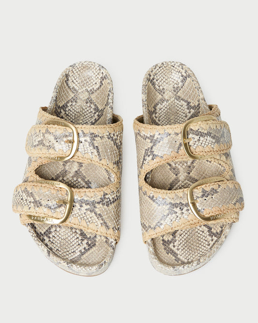 Loeffler Randall Nico Snake Two-Band Sandal