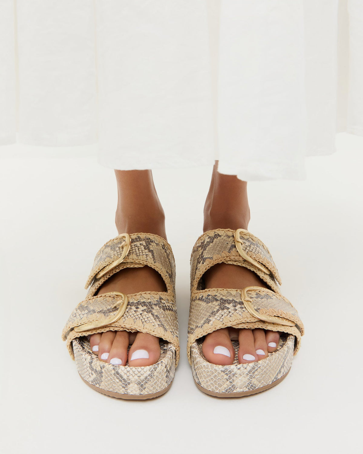 Loeffler Randall Nico Snake Two-Band Sandal