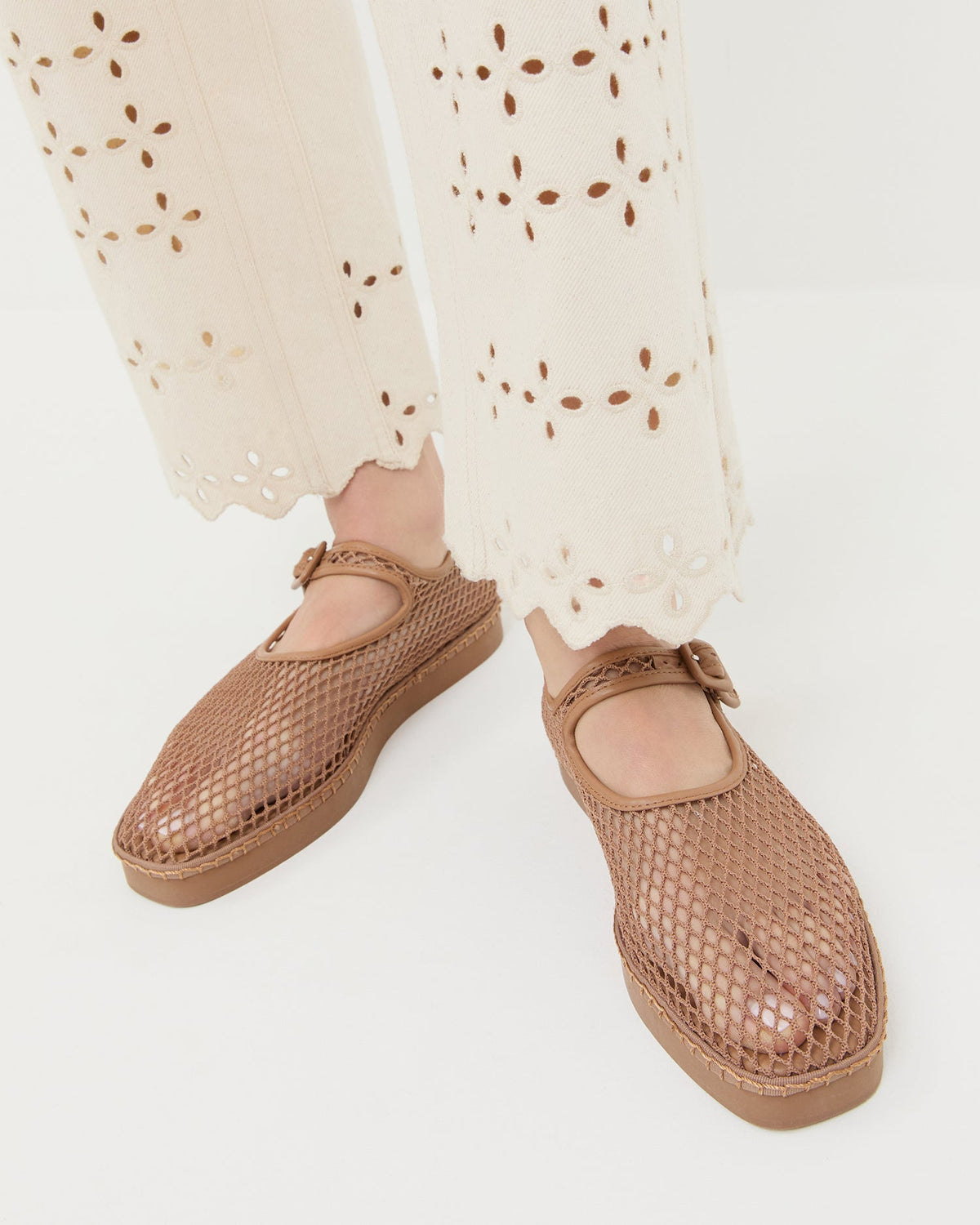 Loeffler Randall Rita Brown Netted Mary Jane