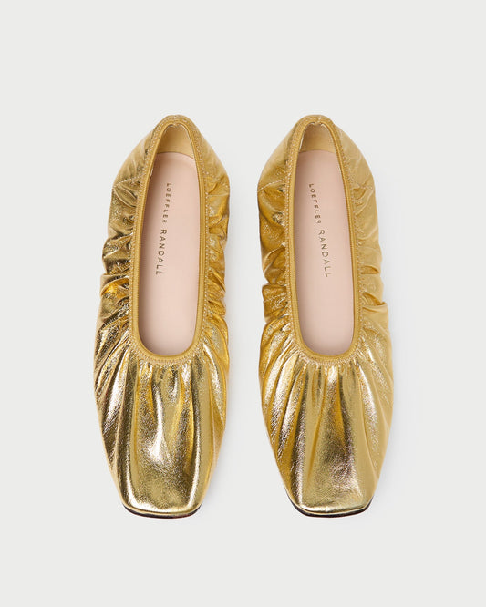 Loeffler Randall Tove Gold Leather Ballet Flat