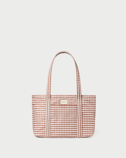 Loeffler Randall Lyla Brown Gingham Essential Tote