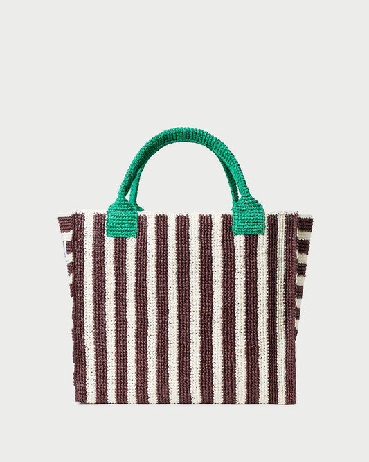 Loeffler Randall Sol Brown/White Crochet Beach Tote