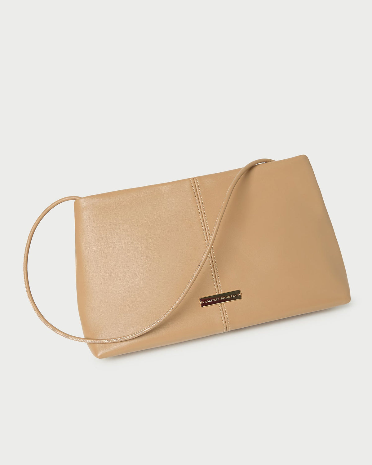 Loeffler Randall Corrine Khaki Leather Gathered Clutch
