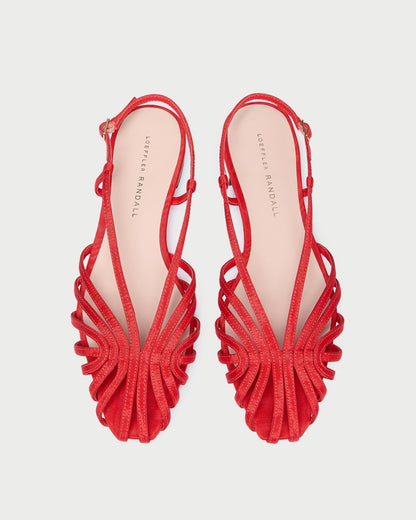 Loeffler Randall Devon Red Moiré Slingback Sandal