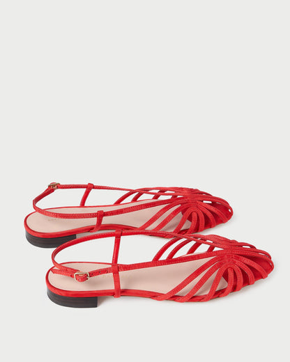 Loeffler Randall Devon Red Moiré Slingback Sandal