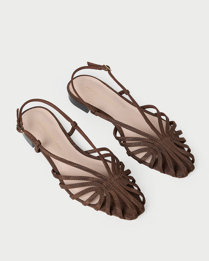 Loeffler Randall Devon Chocolate Moiré Slingback Sandal