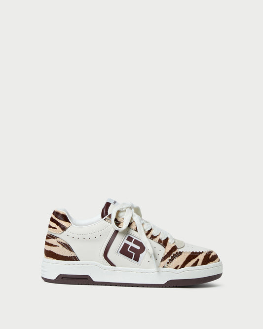 Loeffler Randall Topspin Cream/Zebra Court Sneaker