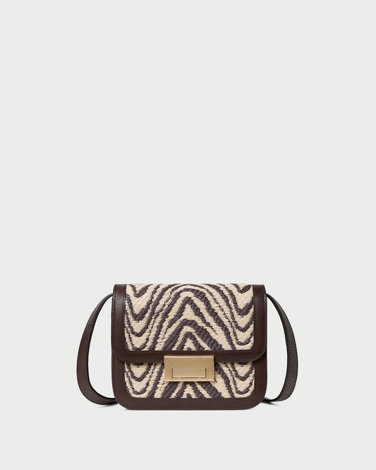 Loeffler Randall Desi Zebra Straw Crossbody