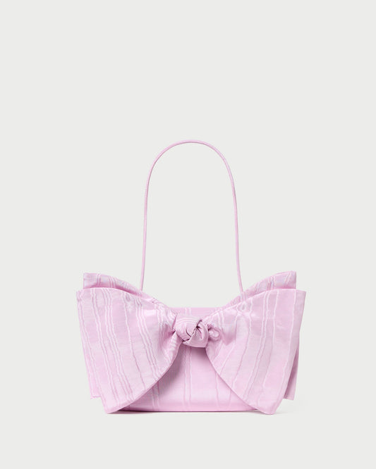 Loeffler Randall Valerie Pink Moiré Bow Clutch